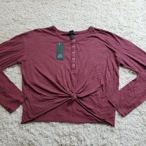 Wild Fable Long Sleeve Shirt XS Red Cotton #3-011
